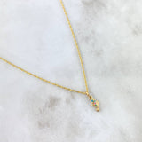 Cadena Lazo 0.95gr / 50cm + Dije Caballito De Mar 0.3gr / 1.3cm Circones Colores Oro Amarillo (Oferta)