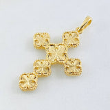 Dije Cruz Trebol Diamantado 5.1gr / 3.9cm / Oro Amarillo Nac.Esp. 18K