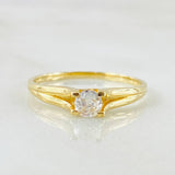 Anillo Solitario Liso Curvo 1.85gr / T6 3/4 / Oro Amarillo 18K *