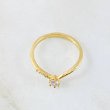 Anillo Solitario Curvo 2.05gr / T7 1/4 / Oro Amarillo 18K ©