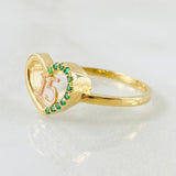 Anillo Quinces Corazón 2.95gr / T9 1/4 / Dos Oros Amarillo Rosa 18K