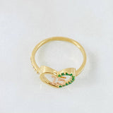 Anillo Quinces Corazón 2.95gr / T9 1/4 / Dos Oros Amarillo Rosa 18K