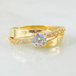 Anillo Solitario Linea Cruzada 2.6gr / T6 / Oro Amarillo 18K