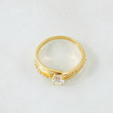 Anillo Solitario Linea Cruzada 2.6gr / T6 / Oro Amarillo 18K