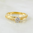 Anillo Solitario Escalera Cruzada 2.25gr / T6 1/4 / Oro Amarillo 18K