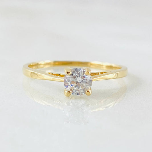 Anillo Solitario Liso Central 1.75gr / T6 1/2 / Oro Amarillo 18K