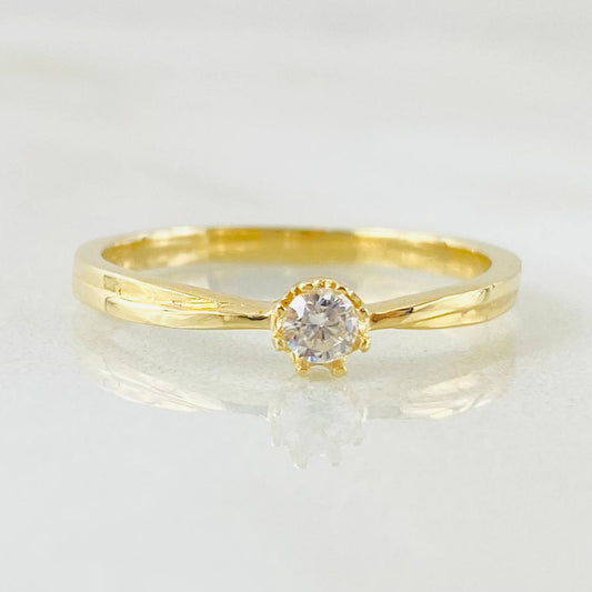 Anillo Solitario Redondo 1.95gr / T6 1/2 / Oro Amarillo 18K
