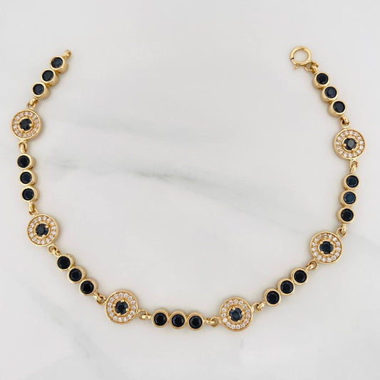 Pulso Tennis Halo Circulo 10.35 g / 19 cm / 7.96 mm Oro Amarillo 18K