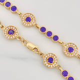 Pulso Tennis Halo Circulo 10.6 g / 19 cm / 7.96 mm Oro Amarillo 18K