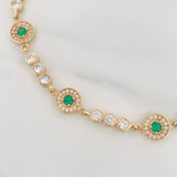 Pulso Tennis Halo Circulo 10.4 g / 19 cm / 7.96 mm Oro Amarillo 18K