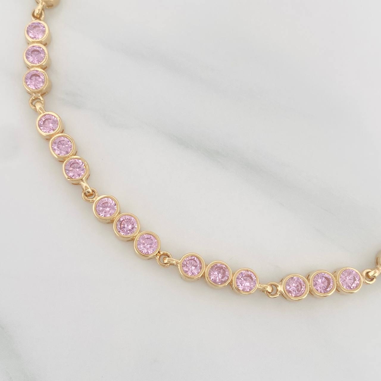 Pulso Tennis Halo Circulo 8.4 g / 19 cm / 4.25 mm Oro Amarillo 18K
