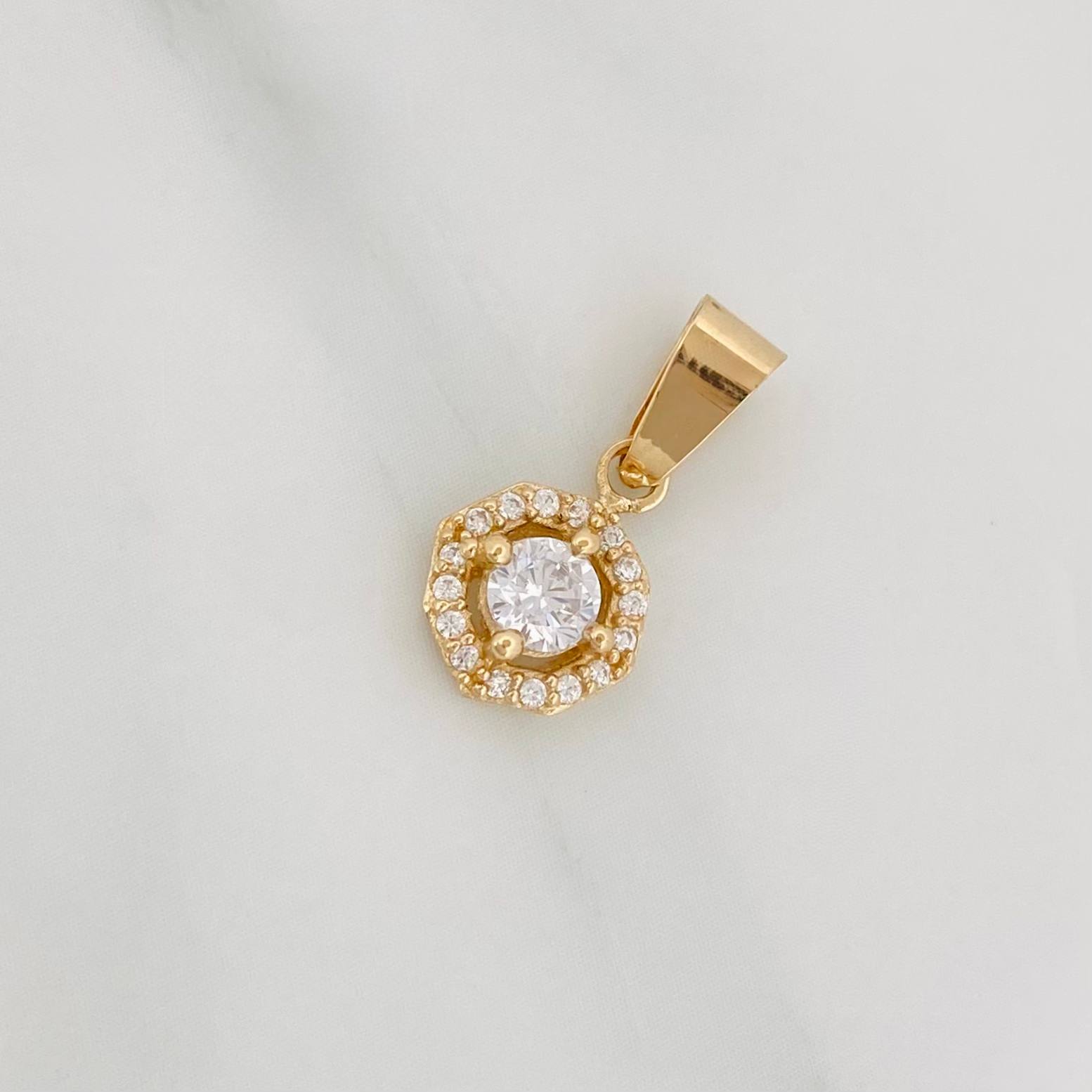 Dije Halo Circulo 1.2 g / 1.7 cm Oro Amarillo 18K