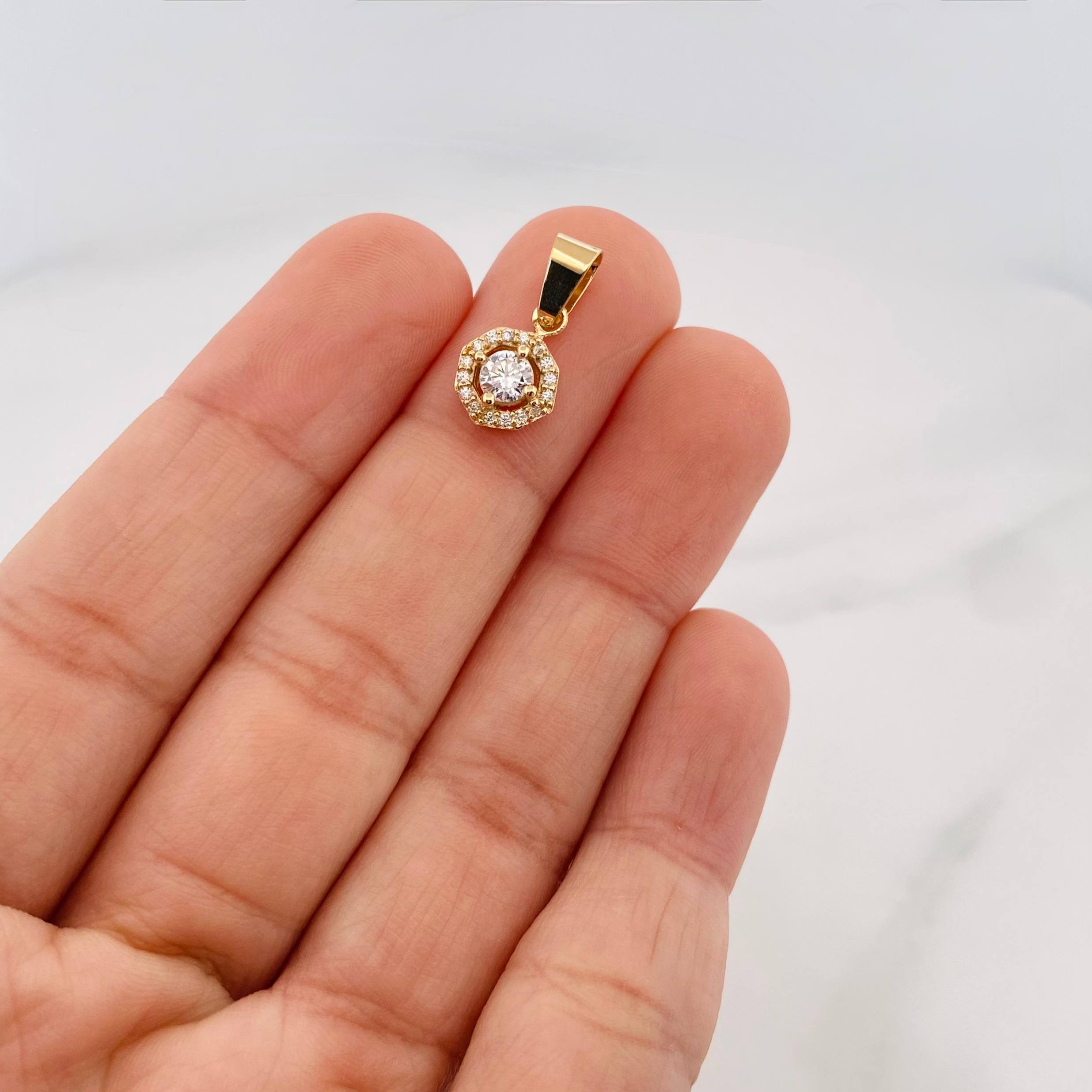 Dije Halo Circulo 1.2 g / 1.05 cm Oro Amarillo 18K