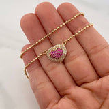 Cadena Militar Diamantada Corazon 7.2 g / 43 cm / 1.65 mm Oro Amarillo 18K