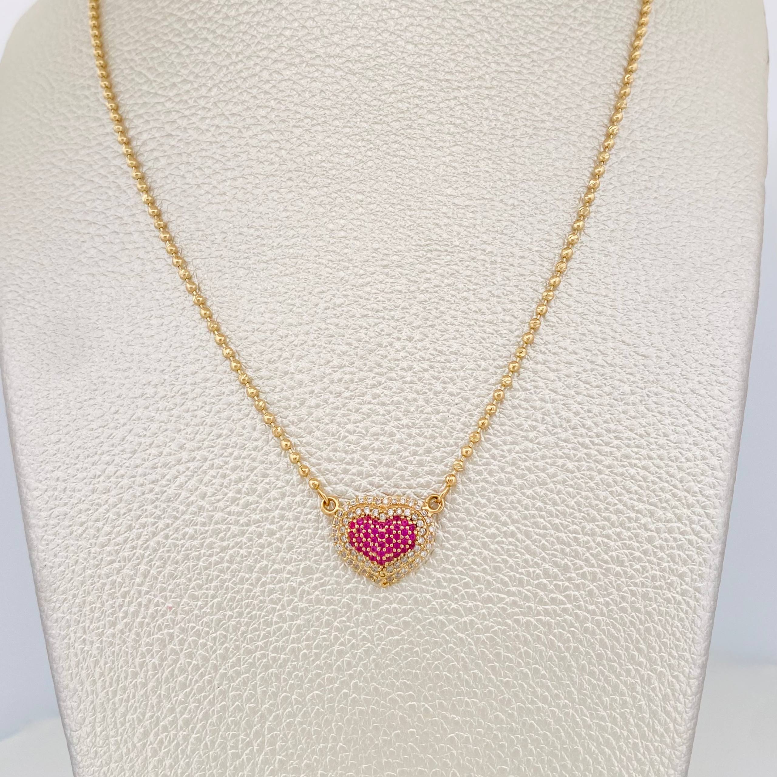 Cadena Militar Diamantada Corazon 7.2 g / 43 cm / 1.65 mm Oro Amarillo 18K