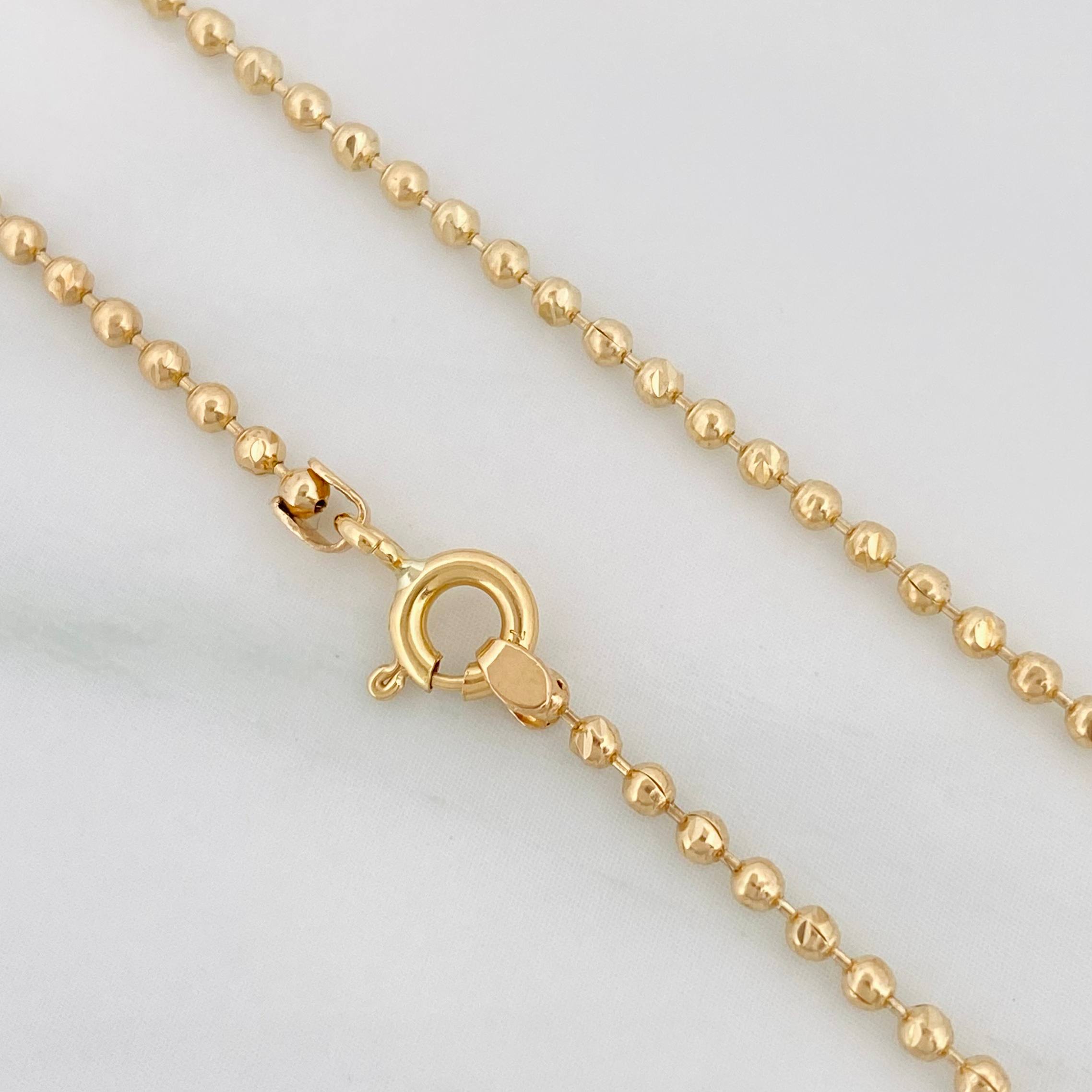 Cadena Militar Diamantada Corazon 7.2 g / 43 cm / 1.65 mm Oro Amarillo 18K