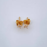 Topos Flor Diamante 0.65gr / Oro Amarillo 18K &