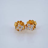 Topos Flor Diamante 0.65gr / Oro Amarillo 18K &