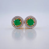 Topos Halo Circulo Esmeralda 1.9gr / Oro Amarillo 18K &