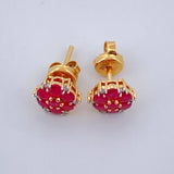 Topos Flor Ruby 2.2gr / Oro Amarillo 18K &