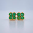 Topos Trebol Esmeralda 2.1gr / Oro Amarillo 18K &
