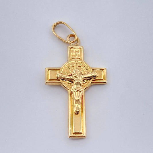 Dije Cruz San Benito 0.65gr / 2.5cm-Oro Amarillo 18K &