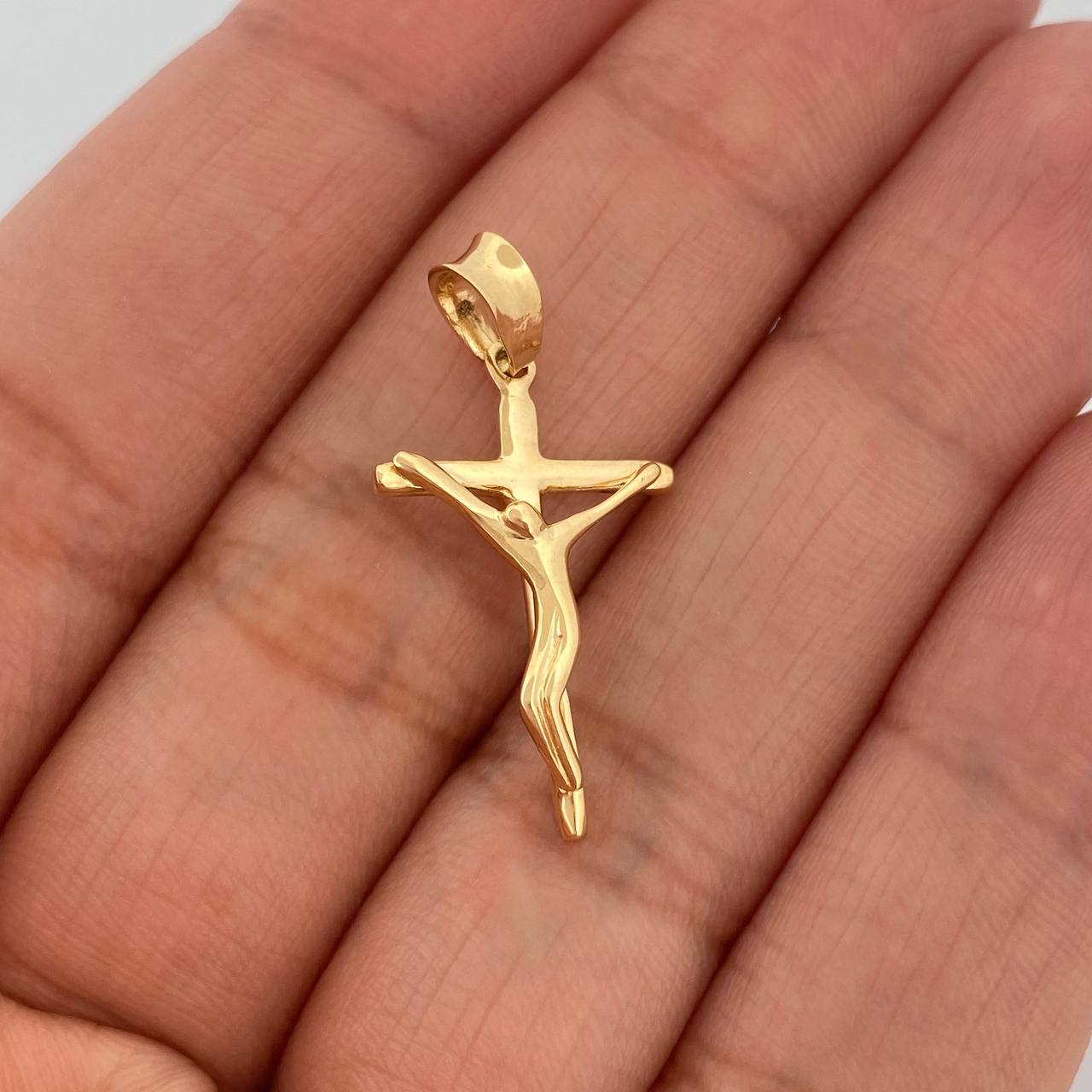 Dije Cruz Cristo 1.3gr / 2.8cm-Oro Amarillo 18K &