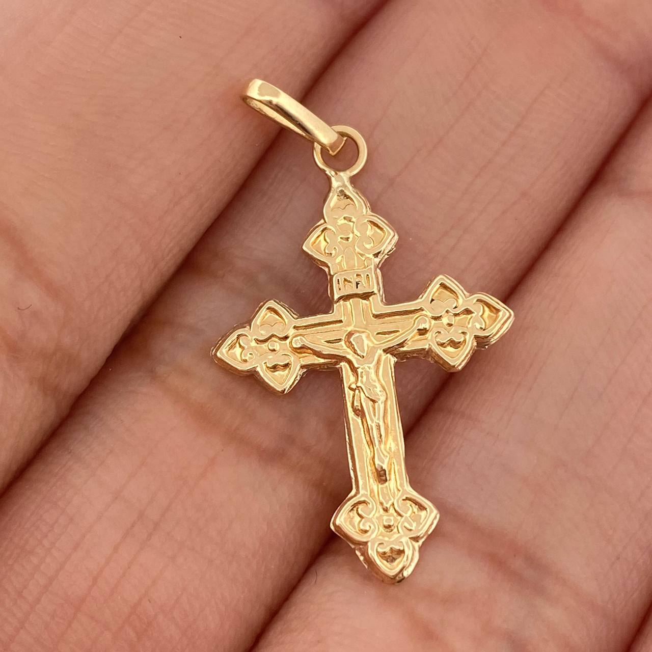Dije Cruz Cristo 0.85gr / 2.9cm-Oro Amarillo 18K &