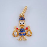 Dije Pato Bolsa de Dinero 1.55gr / 2.2cm / Dos Oros Amarillo Blanco 18K &