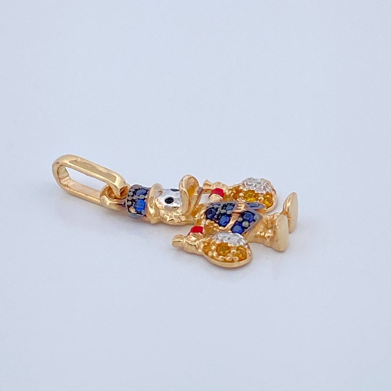 Dije Pato Bolsa de Dinero 1.55gr / 2.2cm / Dos Oros Amarillo Blanco 18K &