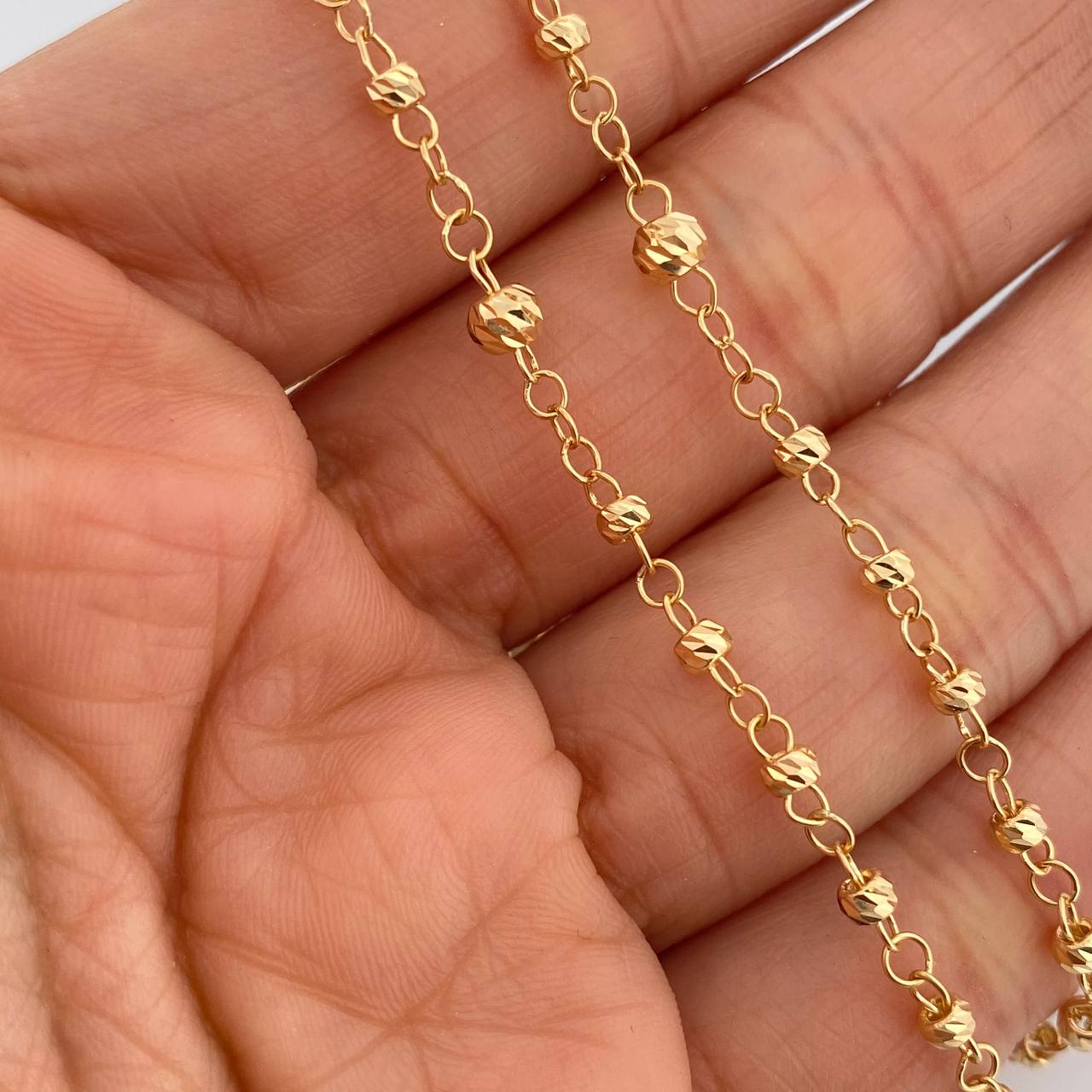 Rosario Virgen Milagrosa 5.75gr / 47cm / 3mm-2mm Oro Amarillo 18K &