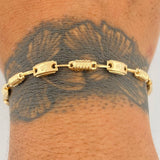 Pulso Rustico Corona 3.3gr / 20.5cm / 4mm Oro Amarillo 18K &