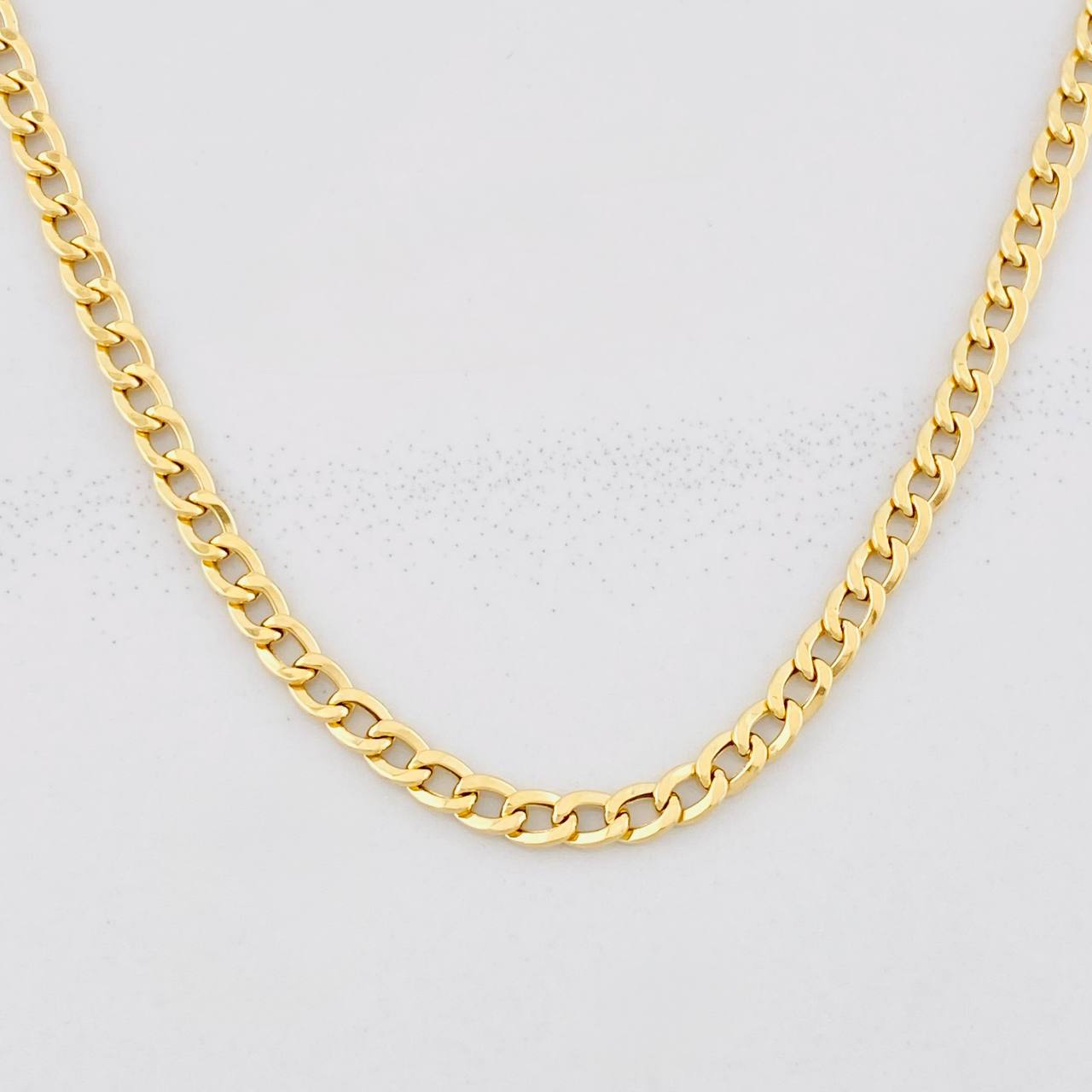 Cadena Cubana 4.5g / 60cm / 3mm Oro Amarillo 18K