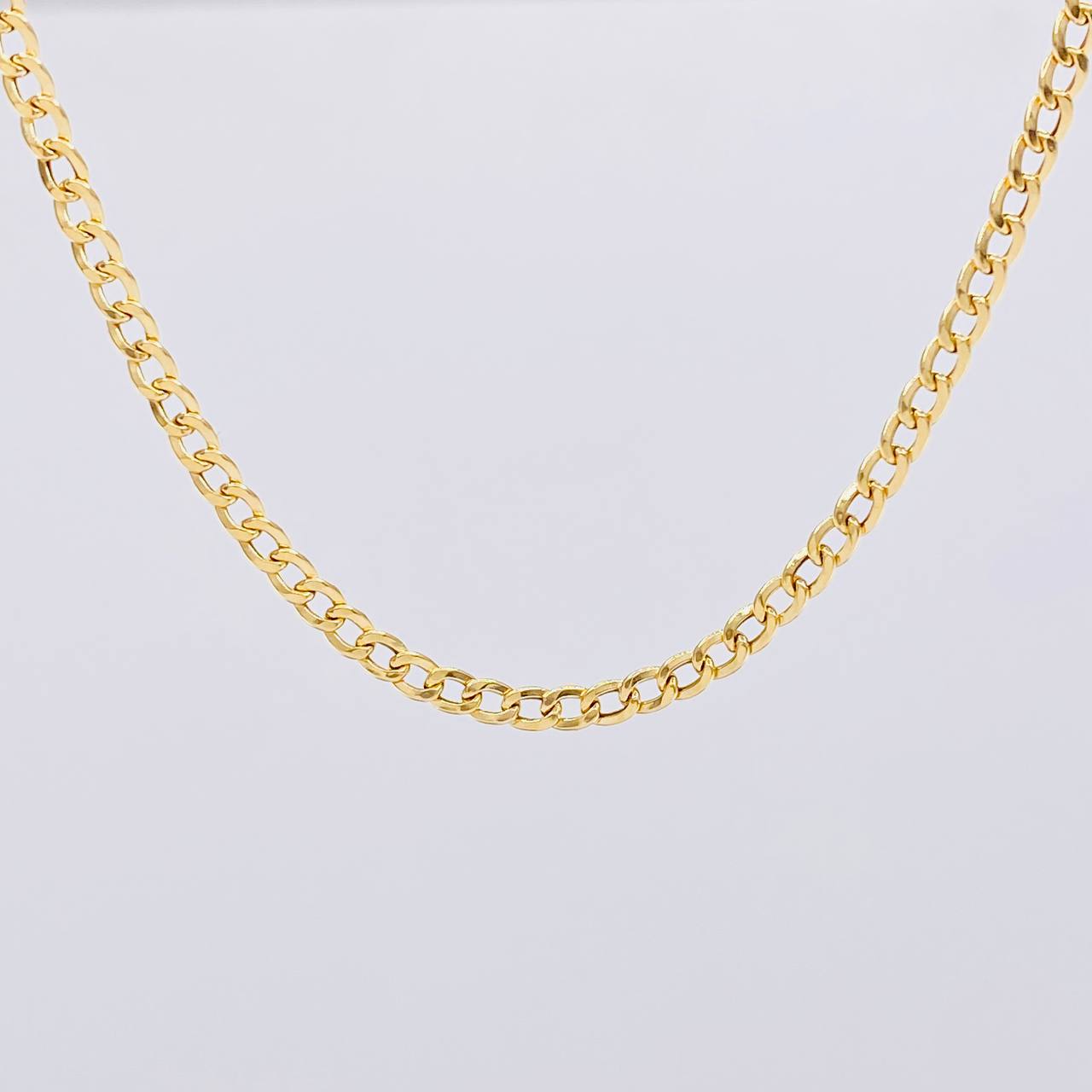 Cadena Cubana 4.5g / 60cm / 3mm Oro Amarillo 18K
