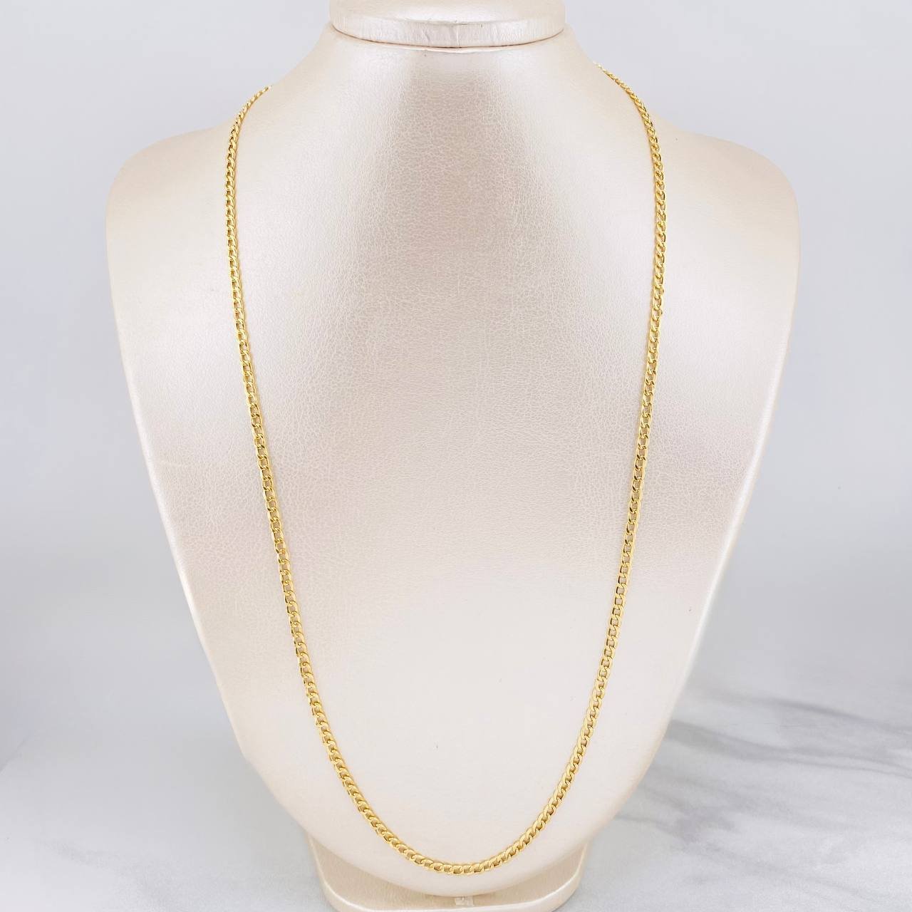 Cadena Cubana 4.5g / 60cm / 3mm Oro Amarillo 18K