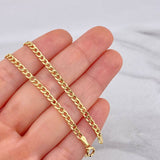 Cadena Cubana 4.5g / 60cm / 3mm Oro Amarillo 18K