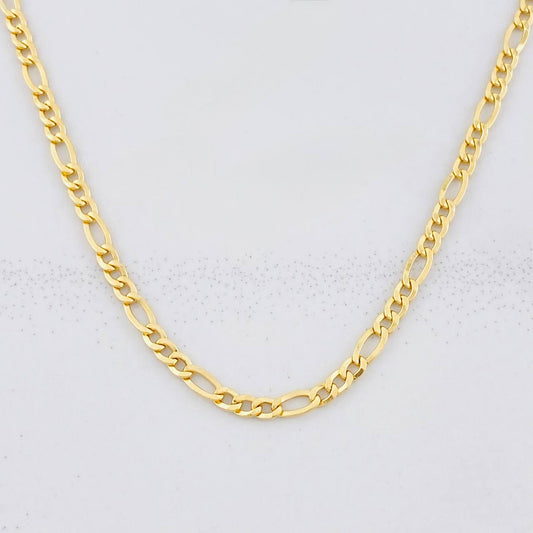 Cadena Figaro 3.2g / 50cm / 2.4mm Oro Amarillo 18K