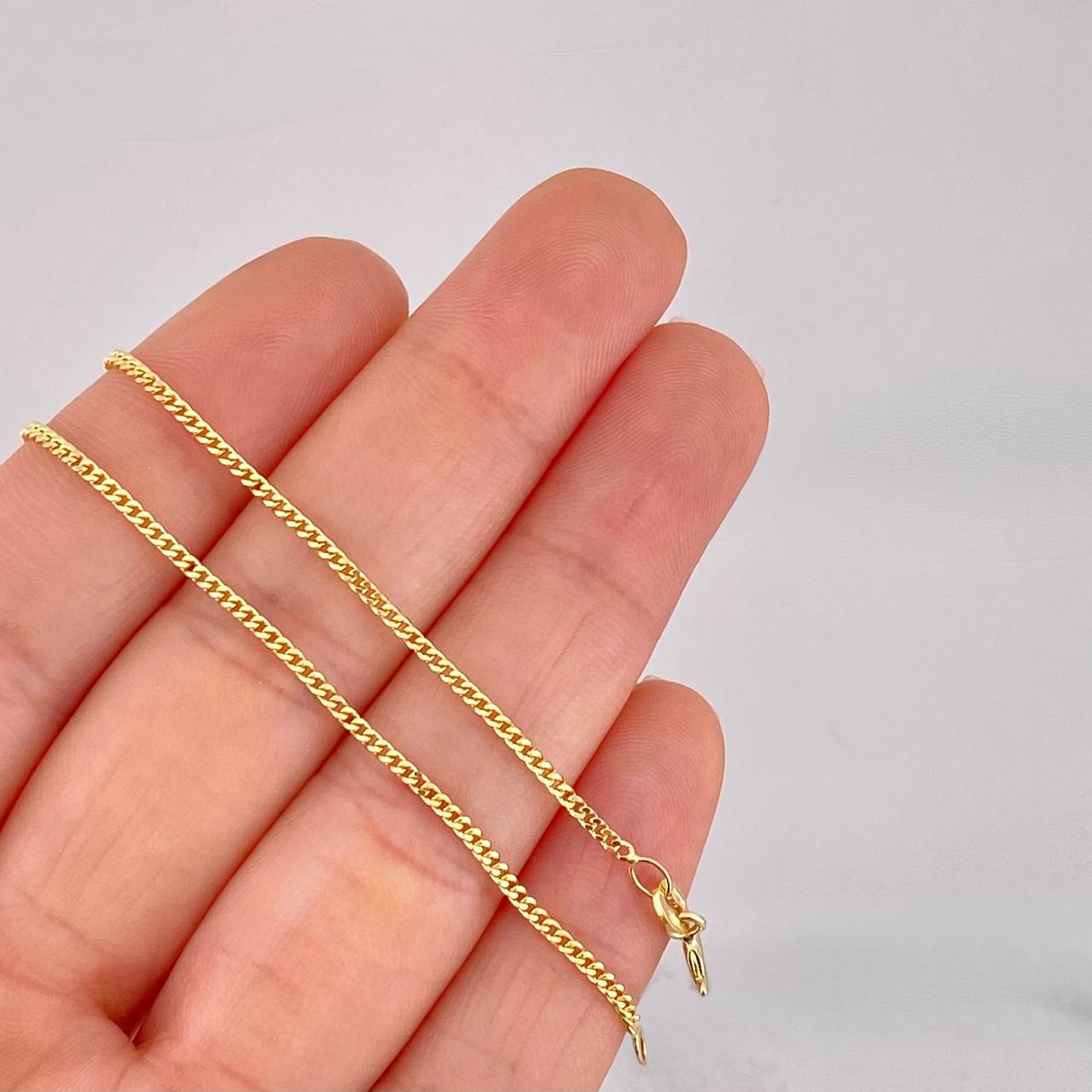Cadena Mini Cubana 4.8g / 50cm / 1.4mm Oro Amarillo 18K
