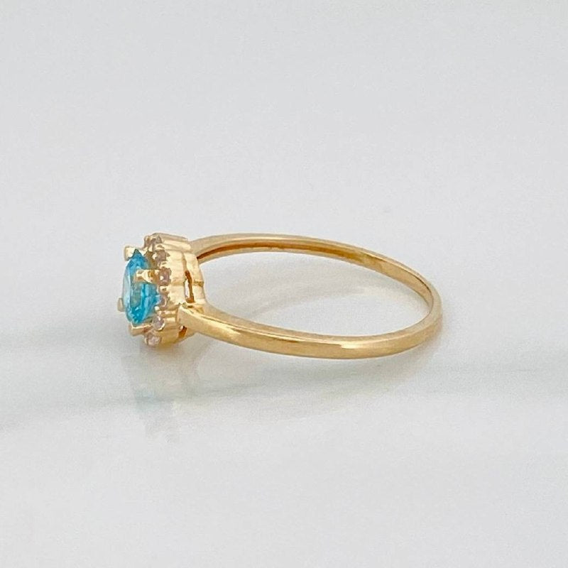 Anillo  Flor Circular 1.9 g / T6 3/4 Oro Amarillo 18K