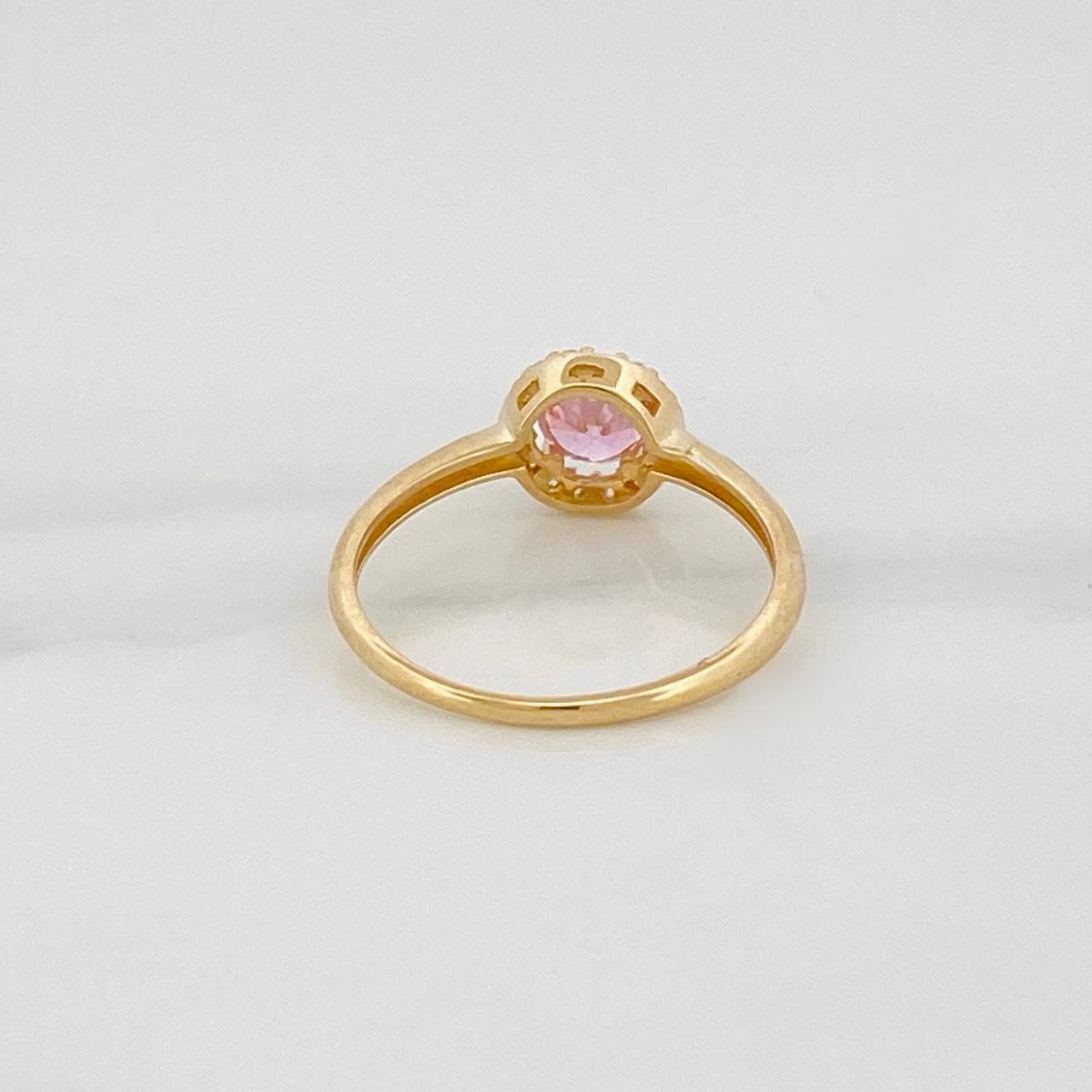 Anillo Flor Circular 1.7 g / T6 1/2 Oro Amarillo 18K