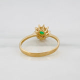 Anillo Flor Tupida 2 g / T8 1/4 Oro Amarillo 18K