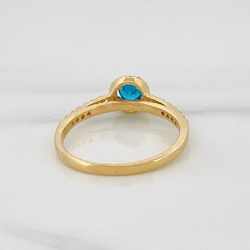 Anillo Halo Cicular 2.3 g / T7 Oro Amarillo 18K