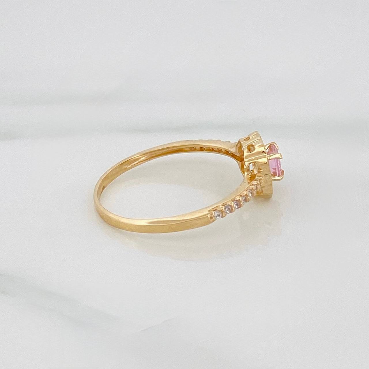 Anillo Halo Cicular 1.8 g / T7 1/4 Oro Amarillo 18K