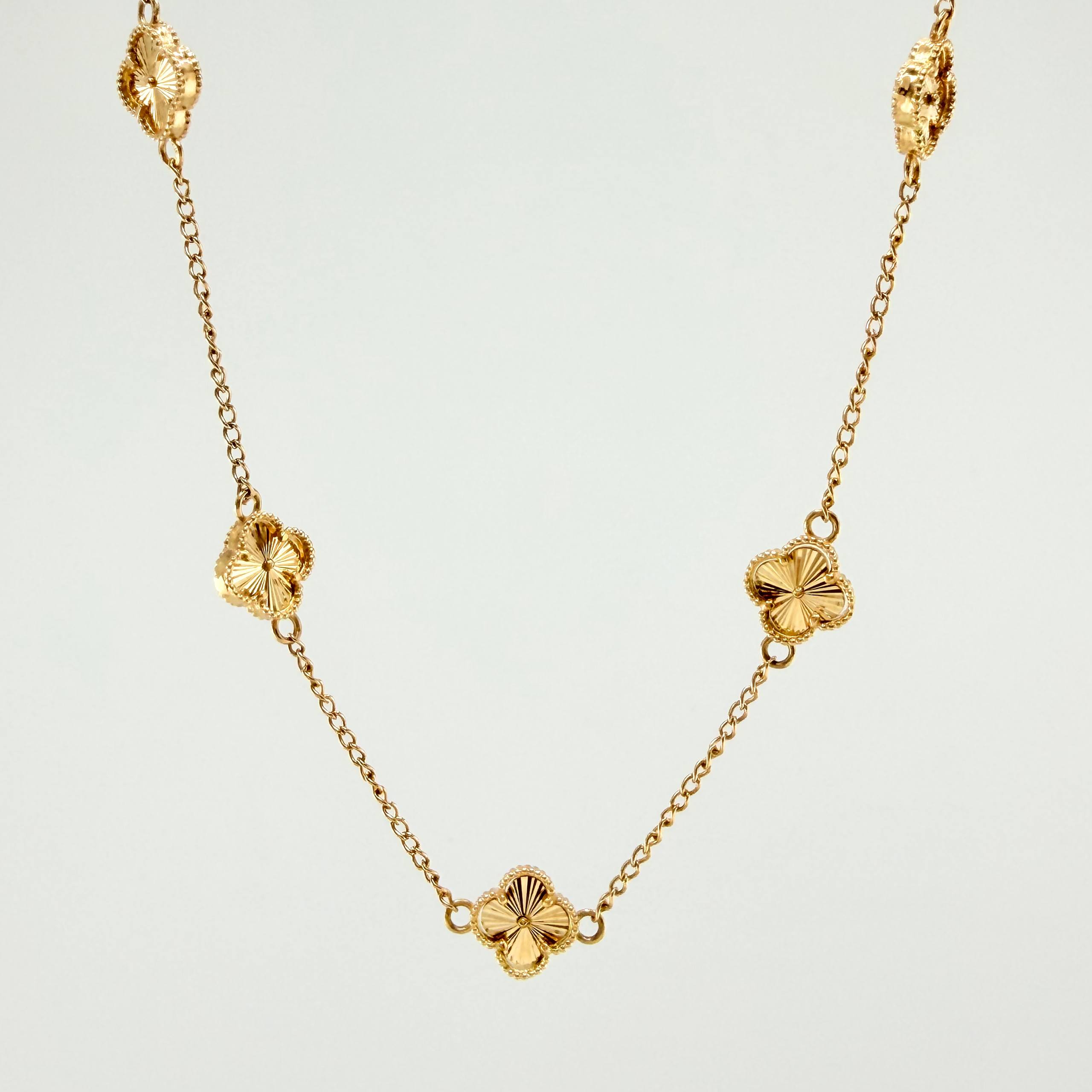 Cadena Trebol Diamantado  12.85gr / 50cm / 10mm Oro Amarillo Nac.Esp. 18K