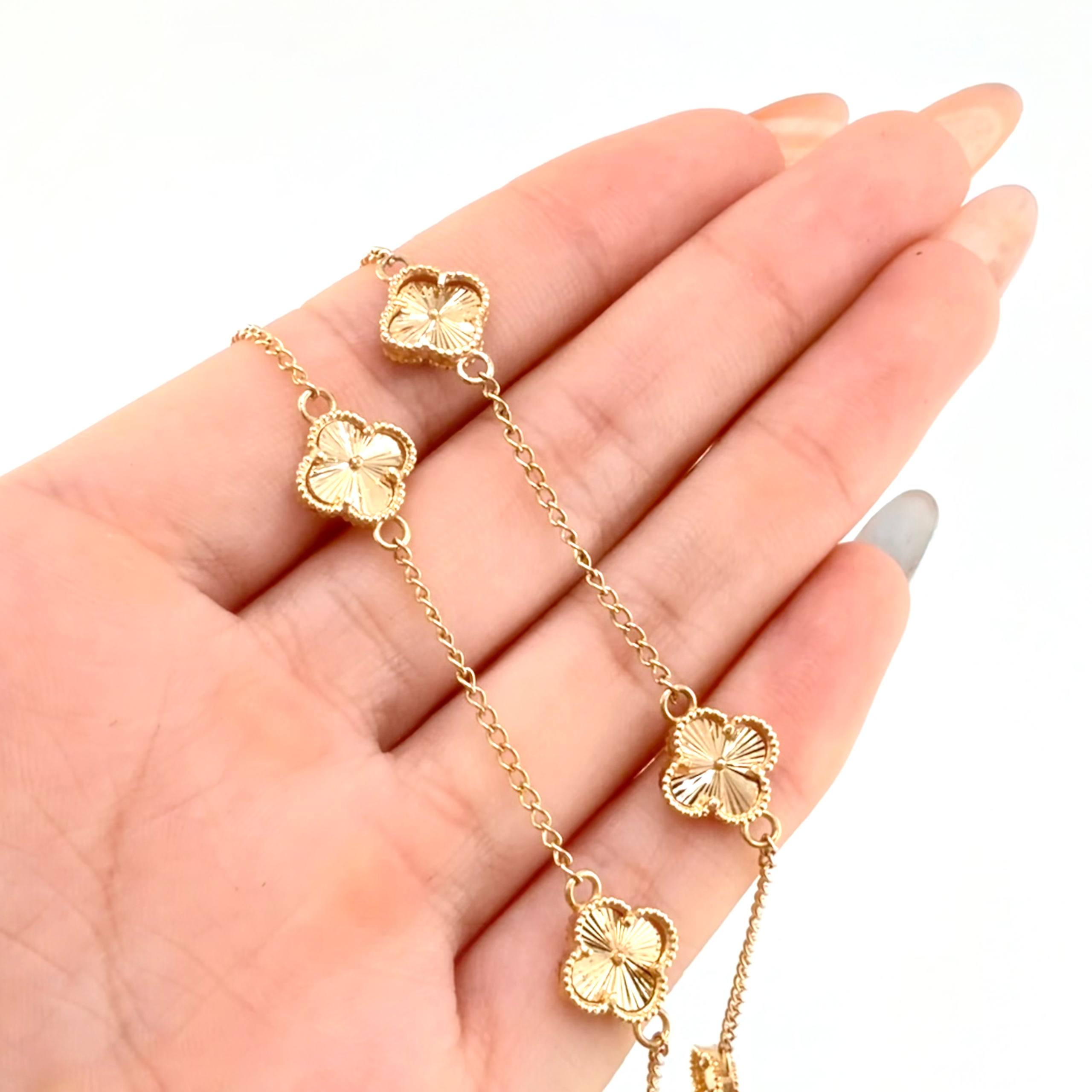 Cadena Trebol Diamantado  12.85gr / 50cm / 10mm Oro Amarillo Nac.Esp. 18K