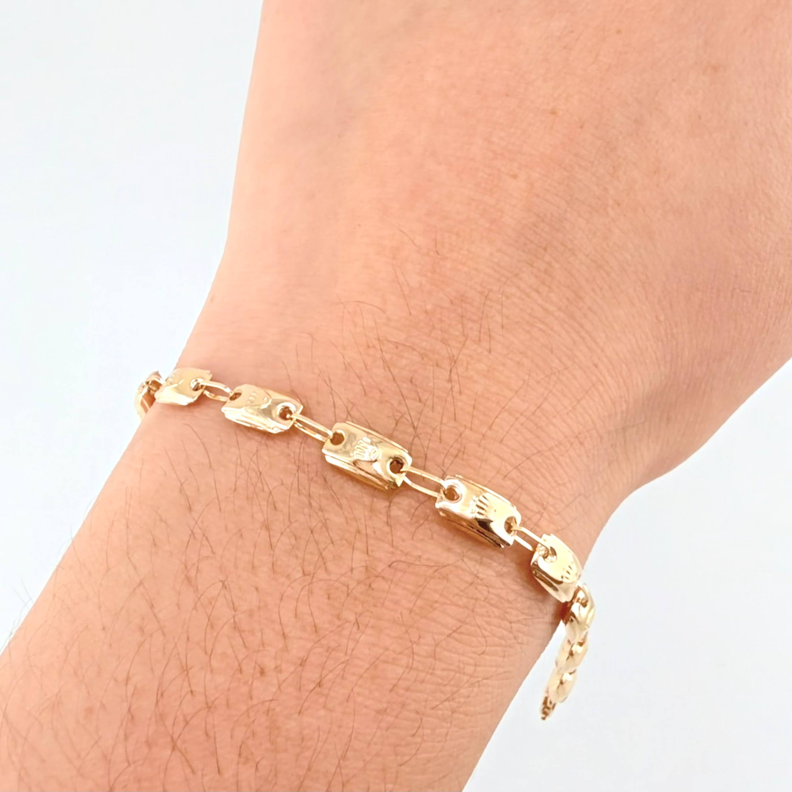 Pulso Rustico Rx 4.25gr / 20cm / 5mm Oro Amarillo 18K