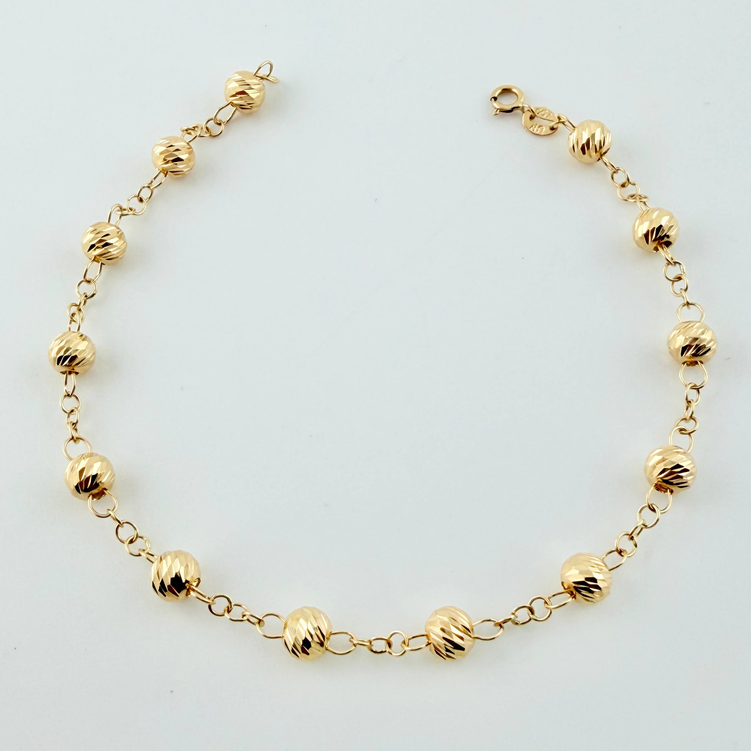 Pulso Denario Virgen Milagrosa Cruz Cristo 3.85gr / 19cm / 5mm Oro Amarillo 18K *