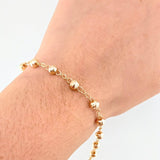 Pulso Tipo Militar Diamantado 2.45gr / 20cm / 4mm Oro Amarillo 18K ©