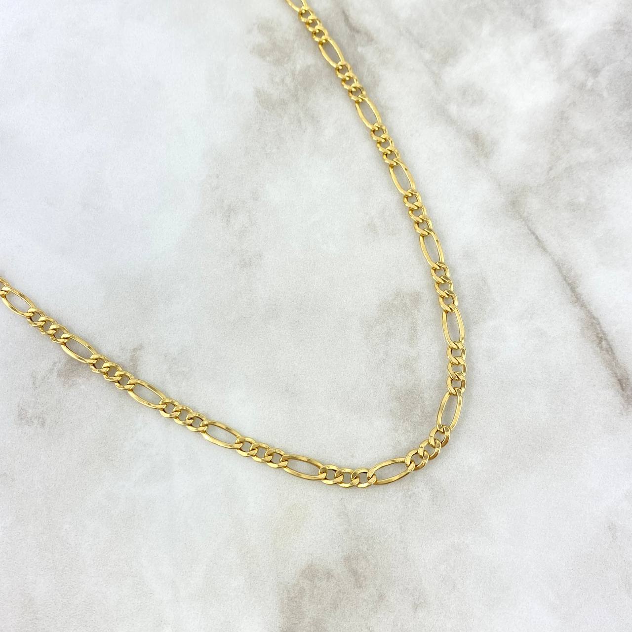 Cadena Fígaro 6.25gr / 60cm / 4.5mm Oro Amarillo +0