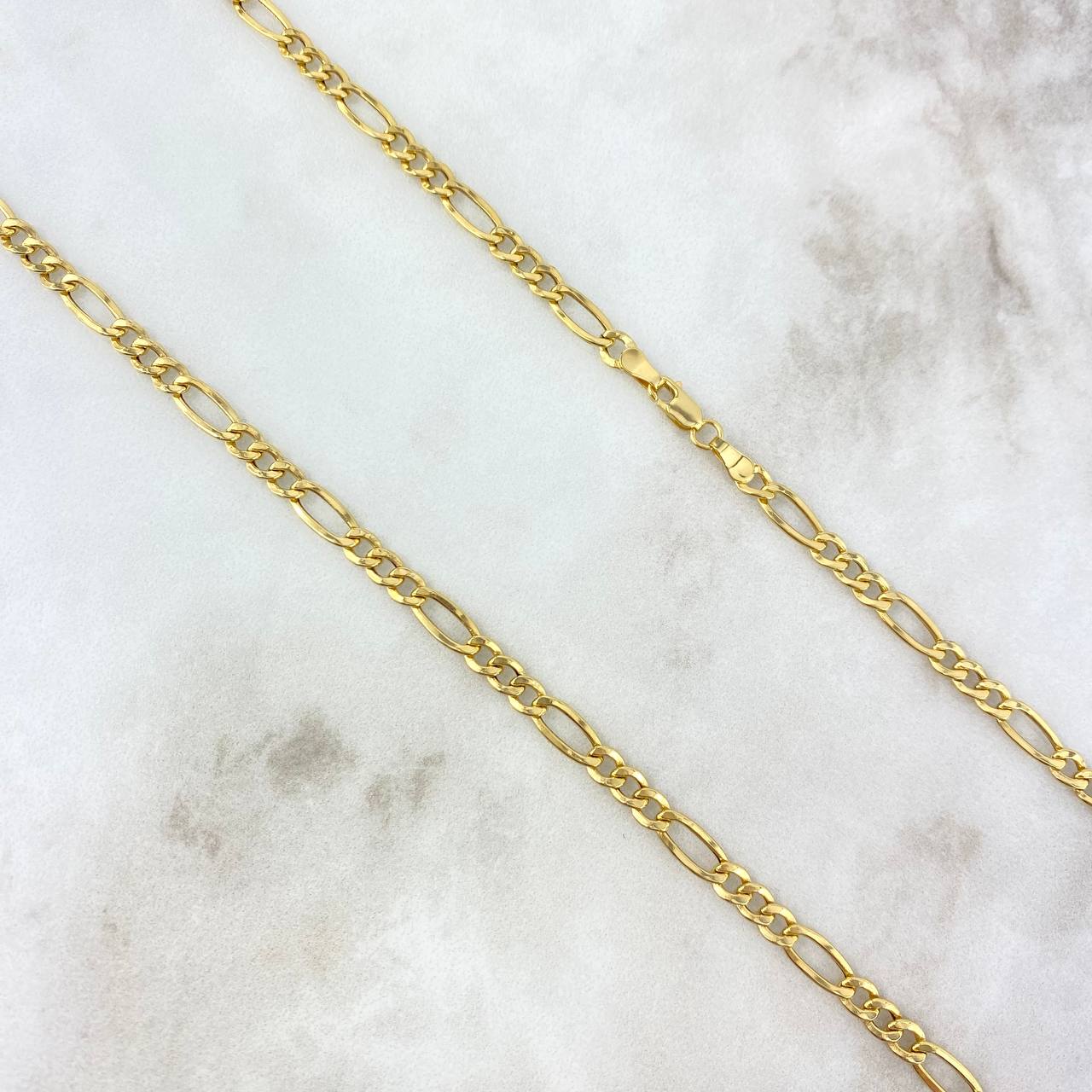 Cadena Fígaro 6.25gr / 60cm / 4.5mm Oro Amarillo +0